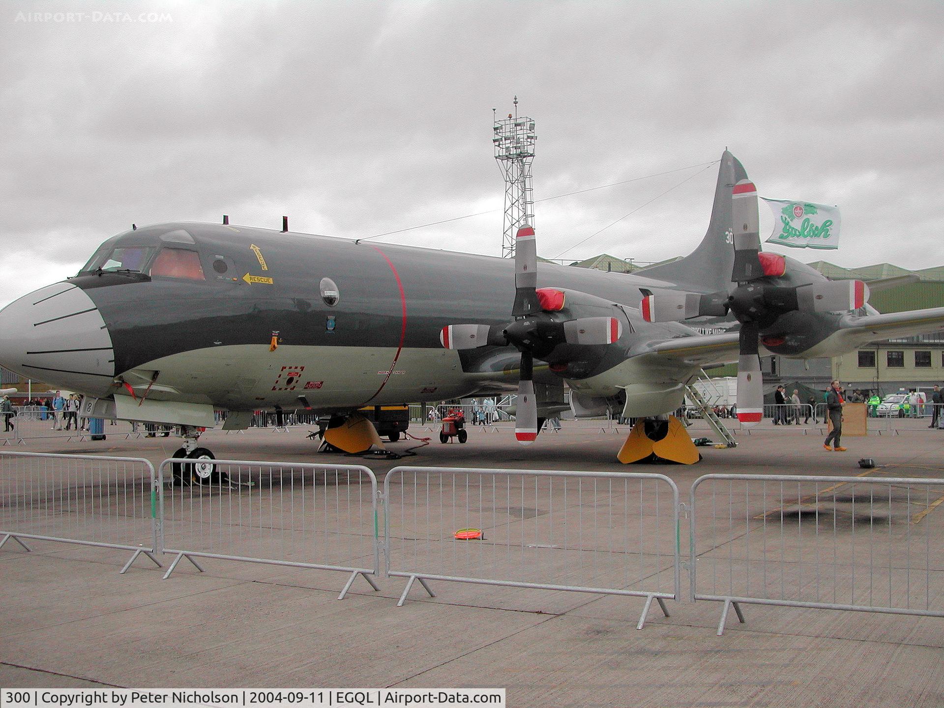 300, 1981 Lockheed P-3C-II-5 Orion C/N 285E-5733, P-3C Orion, callsign Netherlands Navy 376, of 320 Squadron based at Valkenburg on display at the 2004 RAF Leuchars Airshow.