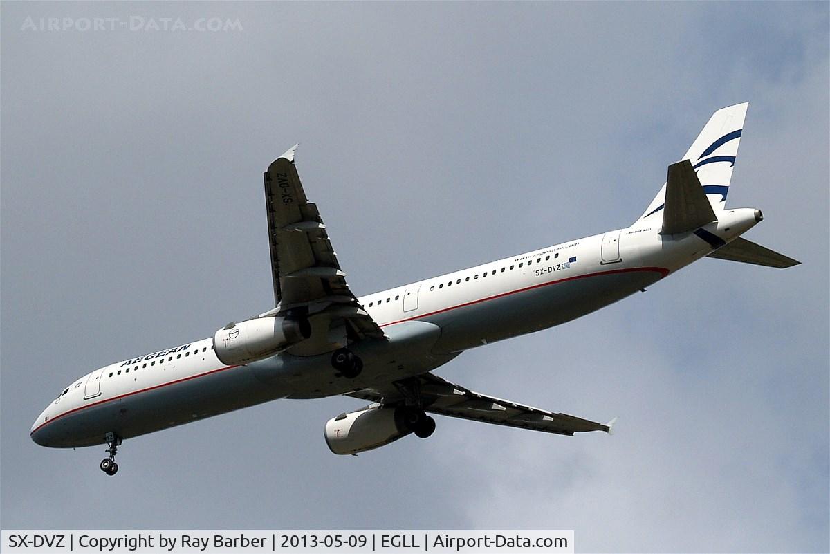 SX-DVZ, 2009 Airbus A321-231 C/N 3820, Airbus A321-211 [3820] (Aegean Airlines) Home~G 09/05/2013. On approach 27R.