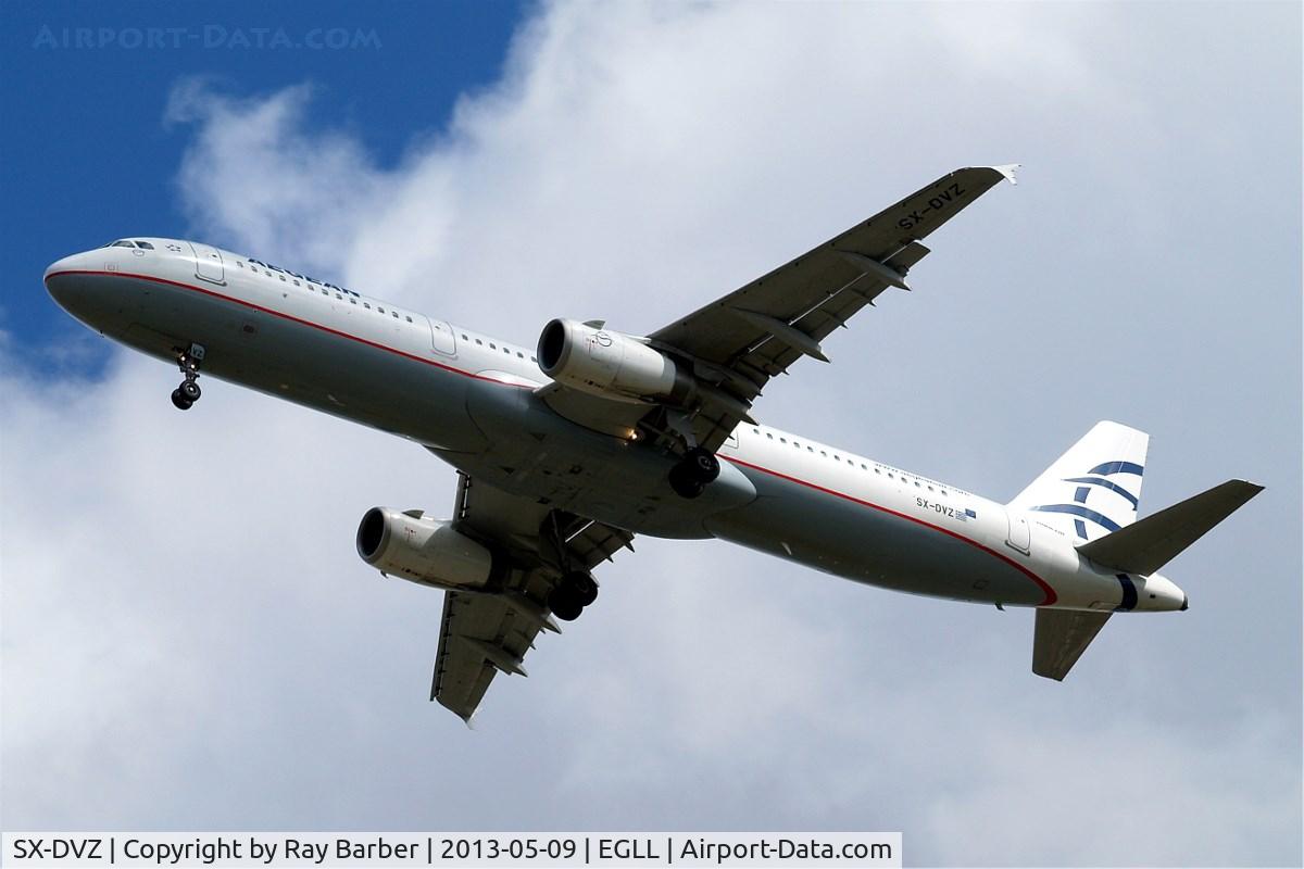SX-DVZ, 2009 Airbus A321-231 C/N 3820, Airbus A321-211 [3820] (Aegean Airlines) Home~G 09/05/2013. On approach 27R.