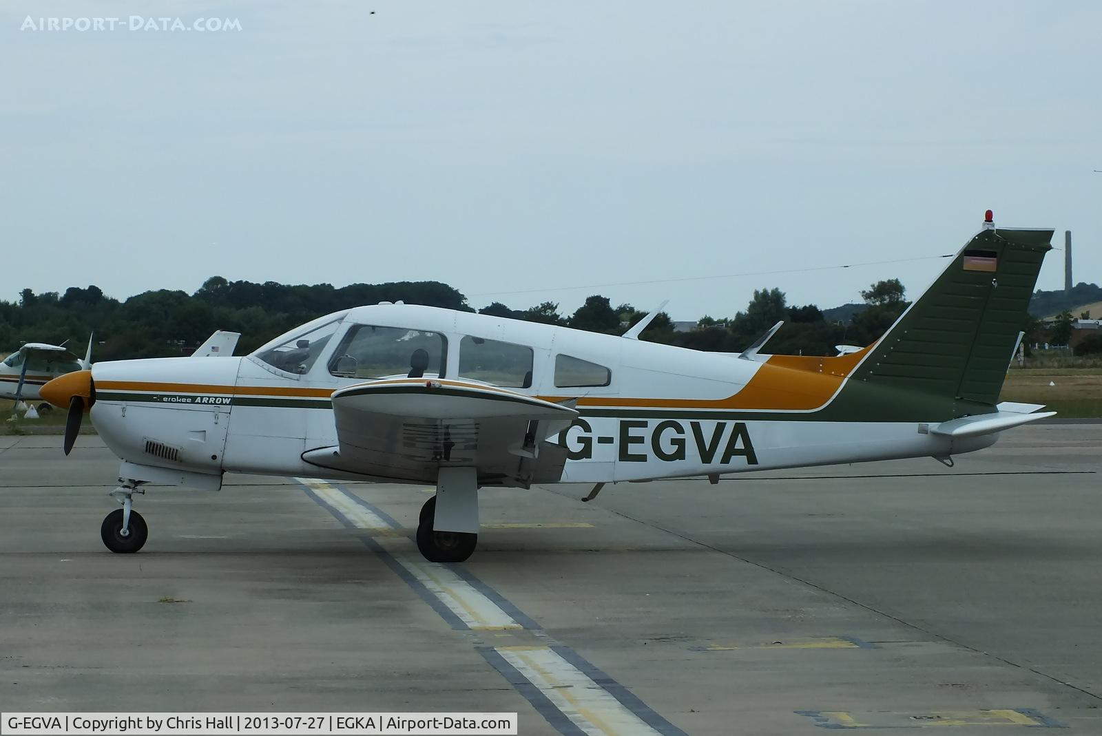 G-EGVA, 1976 Piper PA-28R-200 Cherokee Arrow II C/N 28R-7635229, former Wellsbourne Mountford now based at Shoreham
