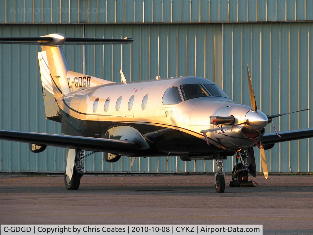 C-GDGD, 1997 Pilatus PC-12/45 C/N 193, This nice Pilatus was resting on the airport's south side at sunset. It was built in 1997.