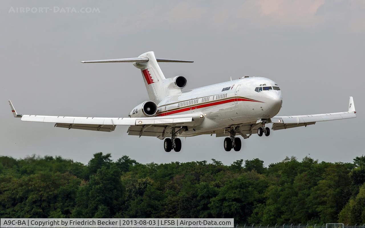 A9C-BA, 1980 Boeing 727-2M7 C/N 21824, short final at Basel