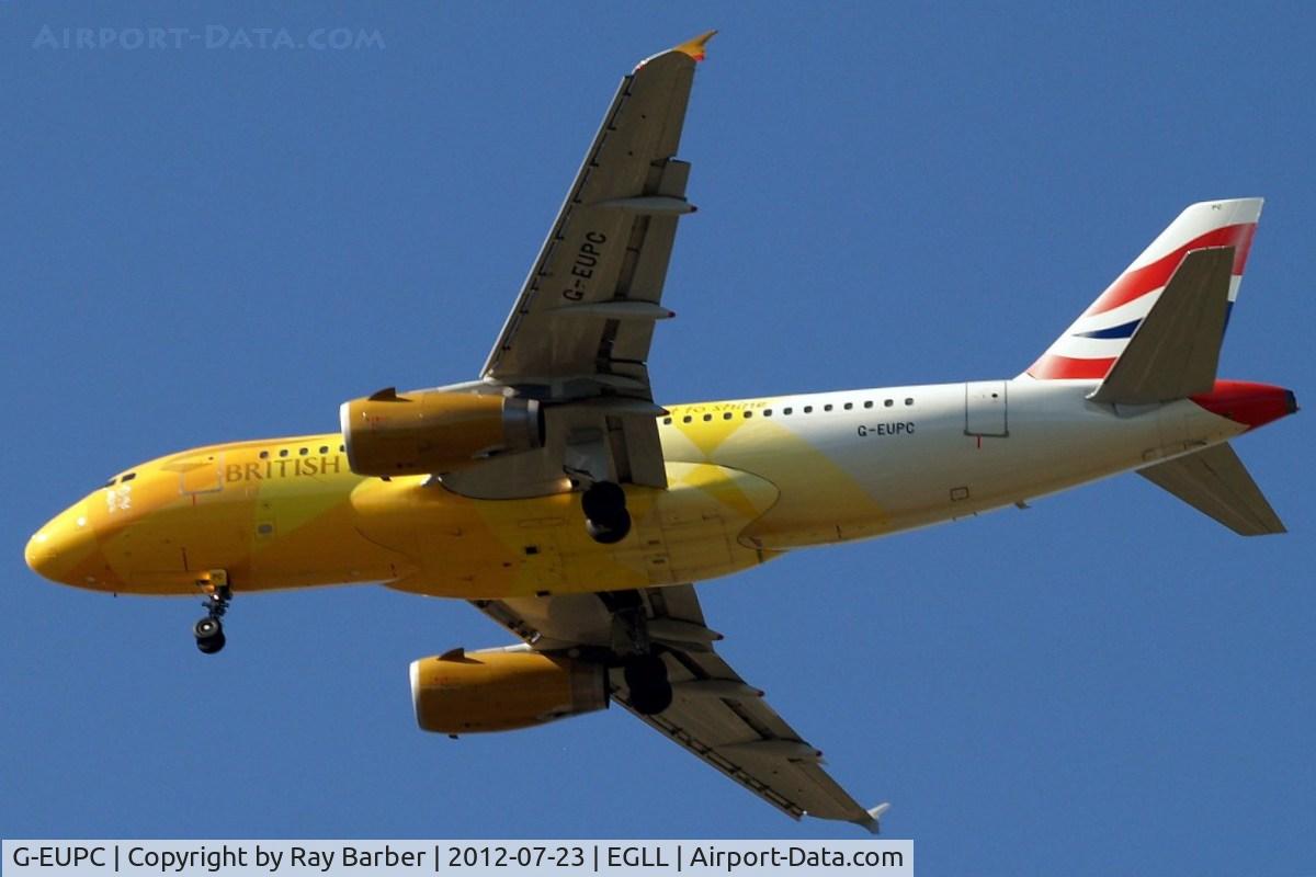 G-EUPC, 1999 Airbus A319-131 C/N 1118, Airbus A319-131 [1118] (British Airways) Home~G 23/07/2012. On approach 27R.
