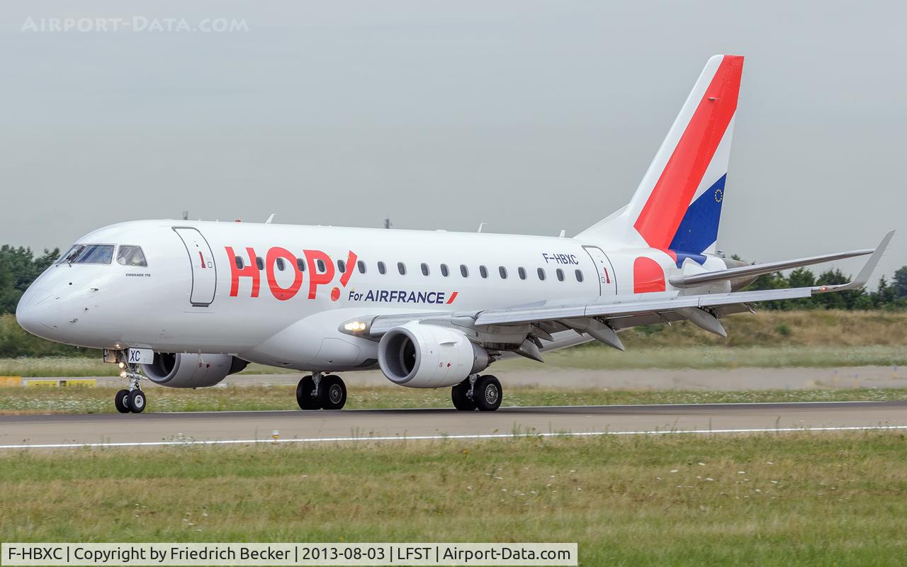 F-HBXC, 2008 Embraer 170ST (ERJ-170-100ST) C/N 17000263, decelerating after touchdown