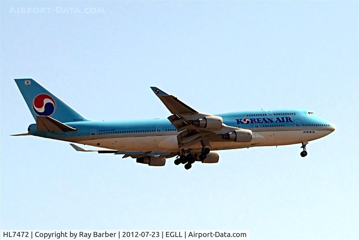 HL7472, 1996 Boeing 747-4B5 C/N 26403, Boeing 747-4B5 [26403] (Korean Air) Home~G 23/07/2012. On approach 27L.