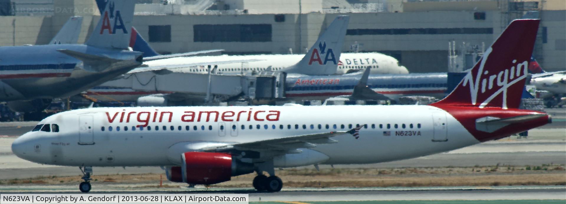 N623VA, 2006 Airbus A320-214 C/N 2740, Virgin America, seen here shortly after landing RWY 25L at Los Angeles Int´l(KLAX)