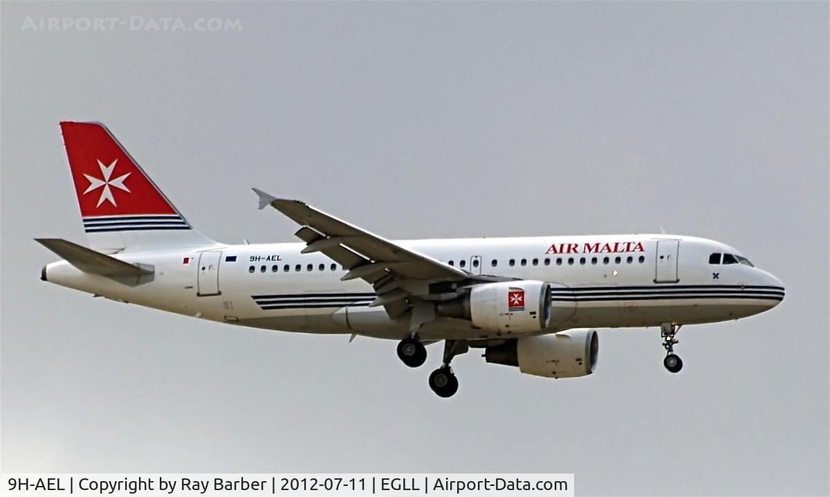 9H-AEL, 2004 Airbus A319-111 C/N 2332, 9H-AEL   Airbbus A319-111 [2332] (Air Malta) Home~G 11/07/2012. On approach 27L former clour scheme.