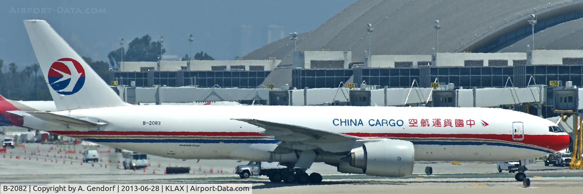 B-2082, 2010 Boeing 777-F6N C/N 37716, China Cargo Airlines, is taxiing to the LAX-Cargo Terminal (KLAX)