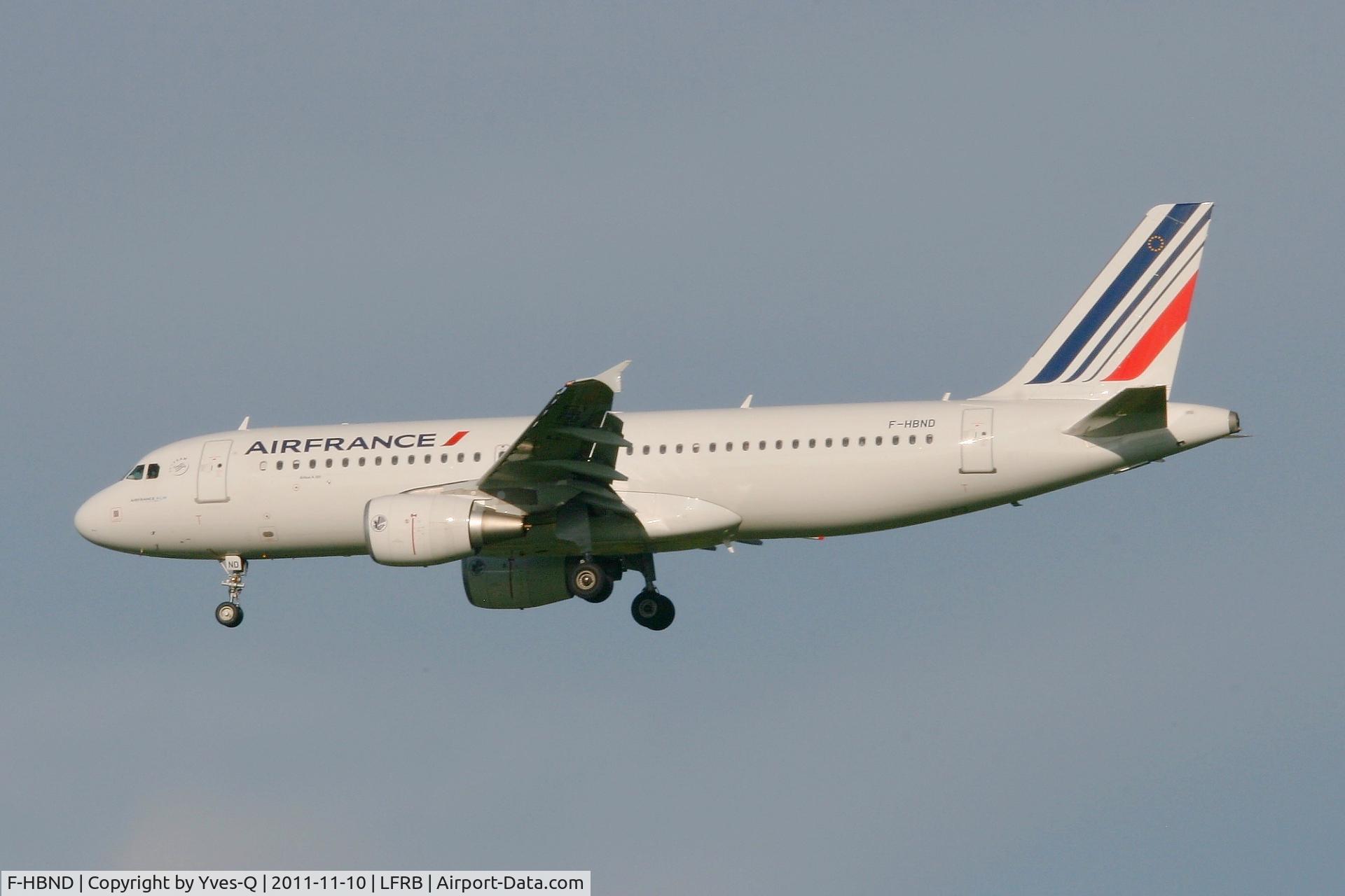 F-HBND, 2011 Airbus A320-214 C/N 4604, Airbus A320-214, Short approach rwy 25L, Brest-Bretagne Airport (LFRB-BES)
