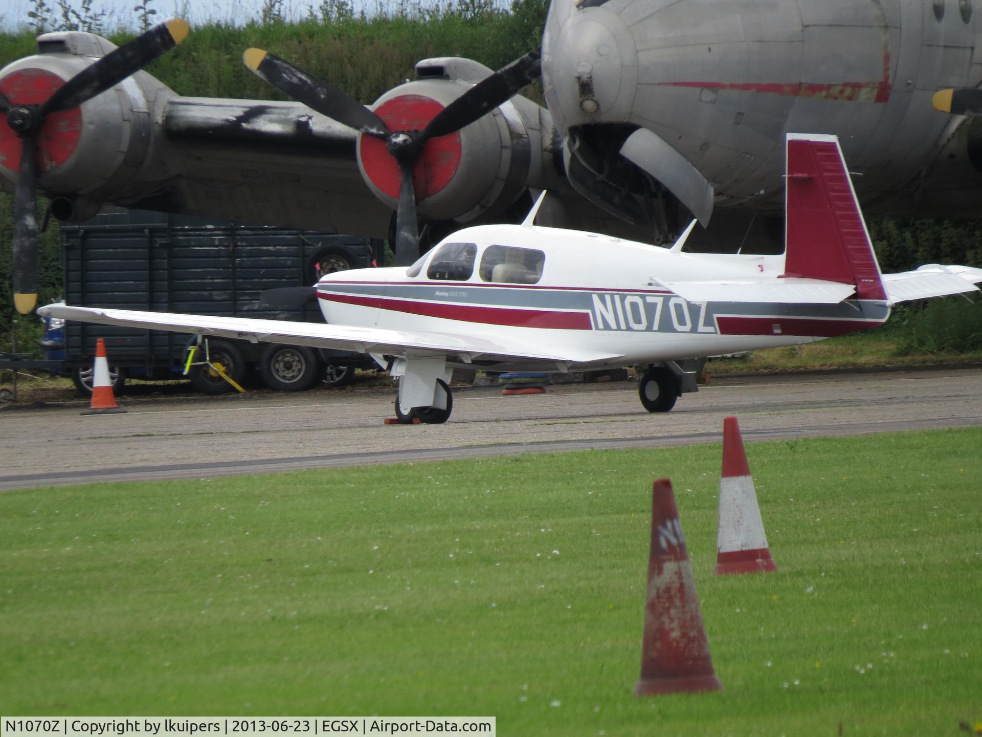 N1070Z, 1990 Mooney M20K C/N 25-1222, At the Air Britain Flyin 2013 on North Weald Airport