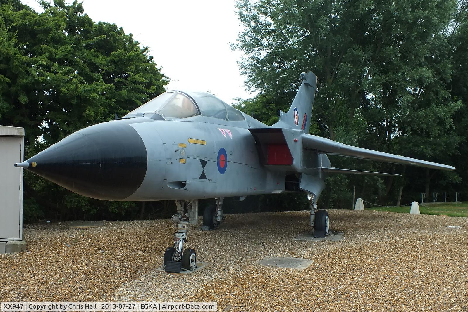XX947, 1975 Panavia Tornado GR.1 C/N P.03, The third prototype Tornado, now a Gate Guard at the Transair HQ
