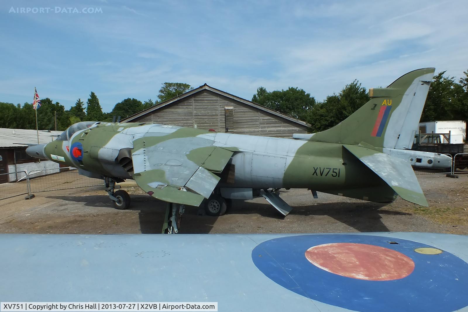 XV751, 1969 Hawker Siddeley Harrier GR.3 C/N 712014, displayed at the Gatwick Aviation Museum