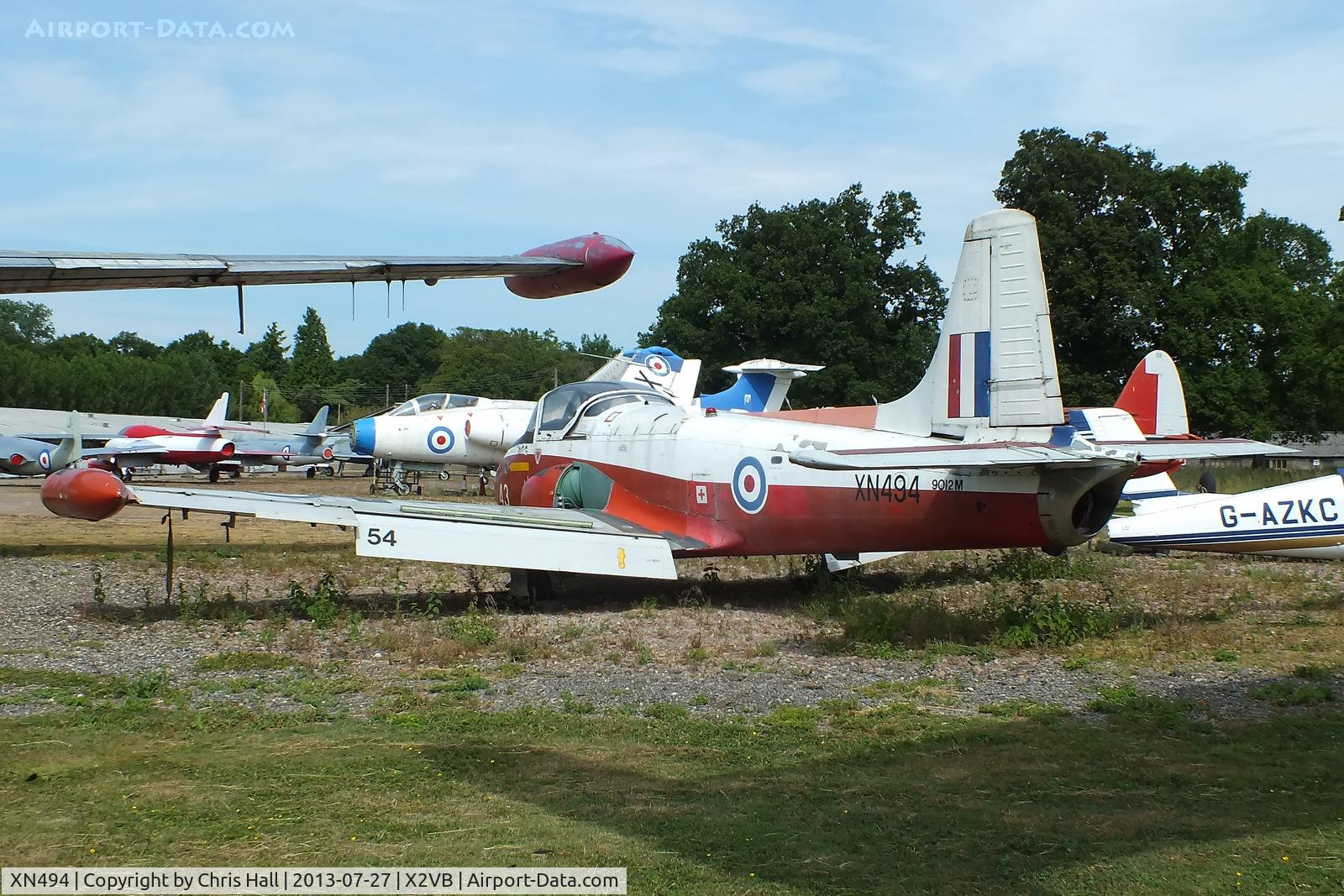XN494, 1960 Hunting P-84 Jet Provost T.3A C/N PAC/W/10155, displayed at the Gatwick Aviation Museum