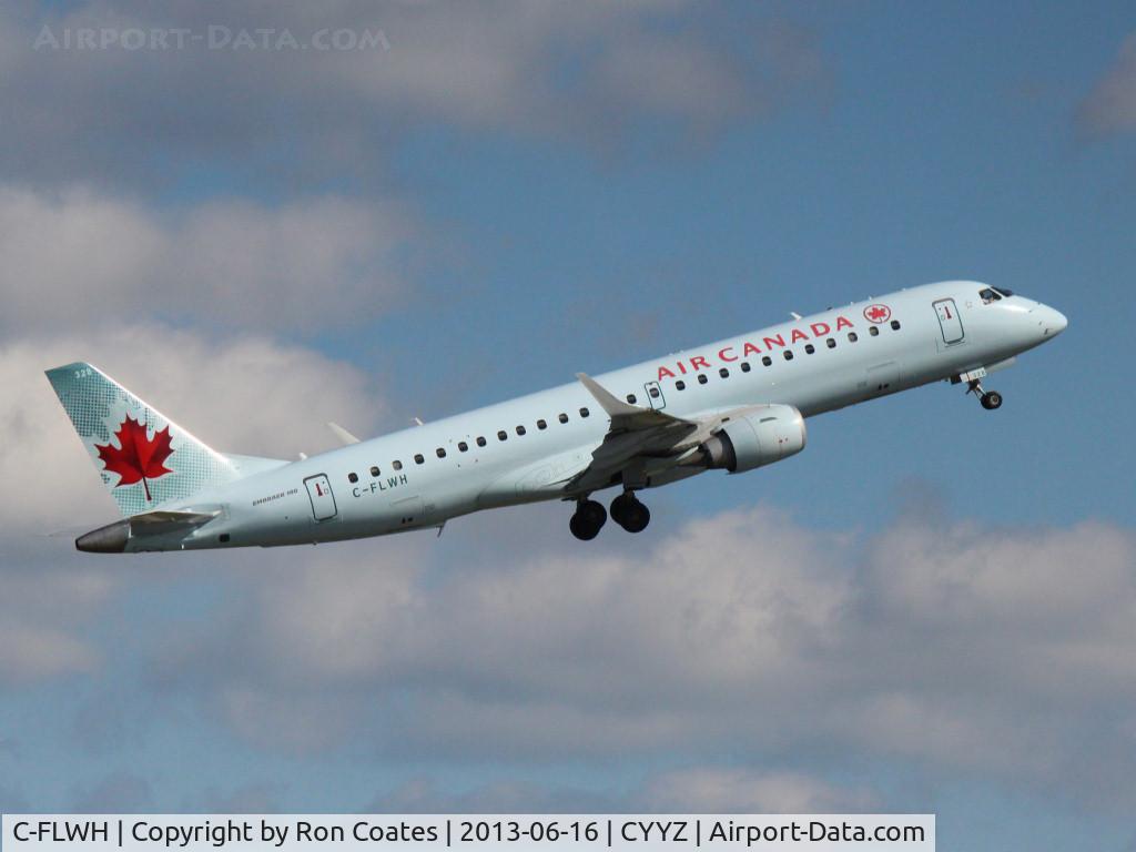 C-FLWH, 2007 Embraer 190AR (ERJ-190-100IGW) C/N 19000094, This 2007 Embraer 190 climbs off runway 05 at Toronto Int'l Airport (YYZ)