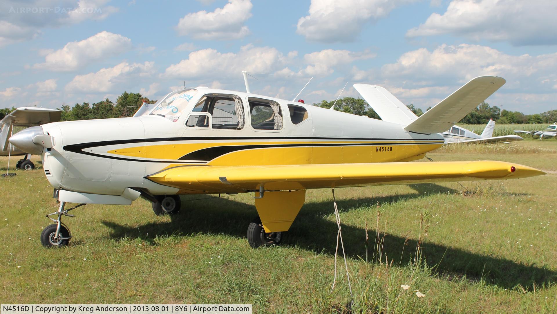 N4516D, 1956 Beech G35 Bonanza C/N D-4687, Beech G35 Bonanza in Clear Lake, MN.