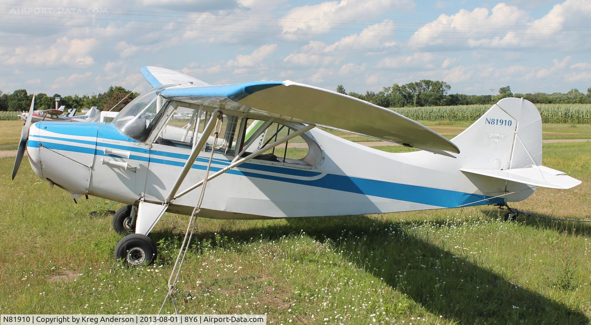 N81910, Aeronca 7EC Traveler C/N 7AC-533, Aeronca 7EC Champ in Clear Lake, MN.