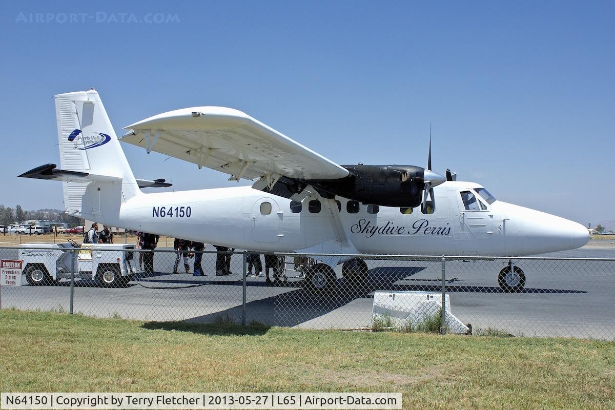 N64150, 1968 De Havilland Canada DHC-6-200 Twin Otter C/N 150, Photographed at Perris Valley Skydive , Perris , CA
