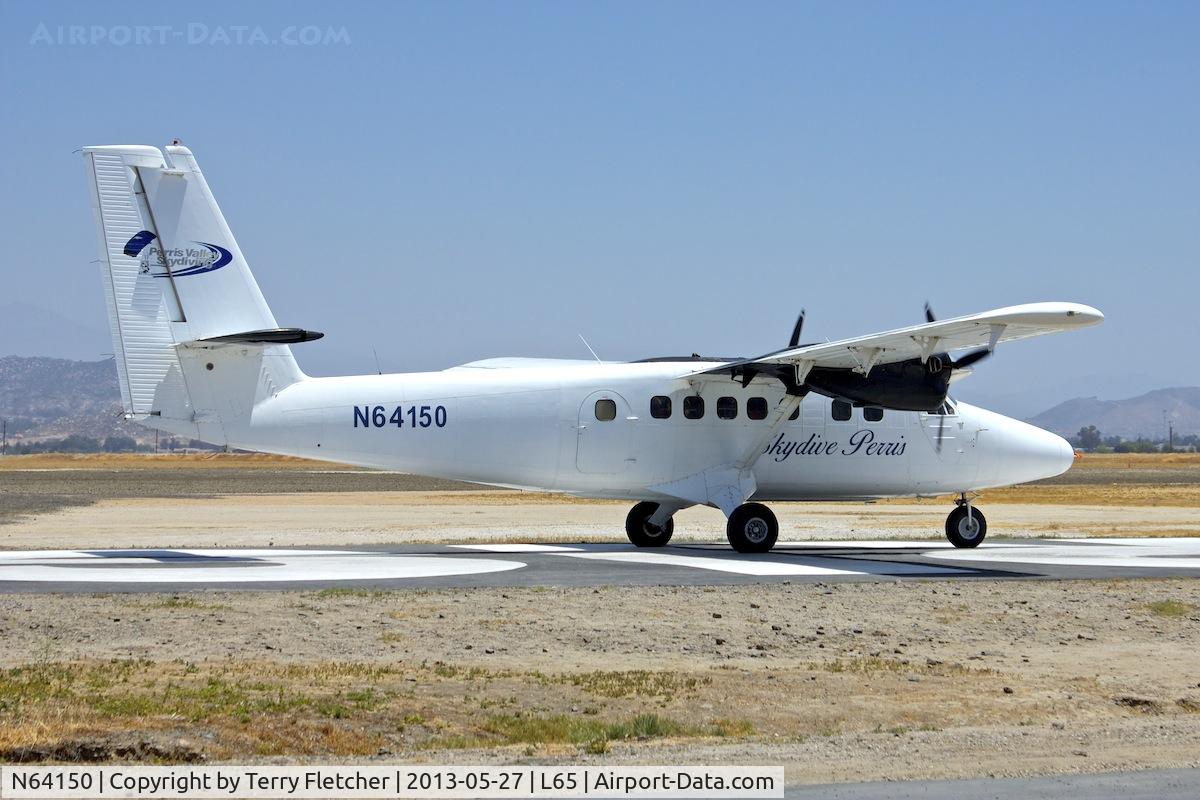 N64150, 1968 De Havilland Canada DHC-6-200 Twin Otter C/N 150, Photographed at Perris Valley Skydive , Perris , CA