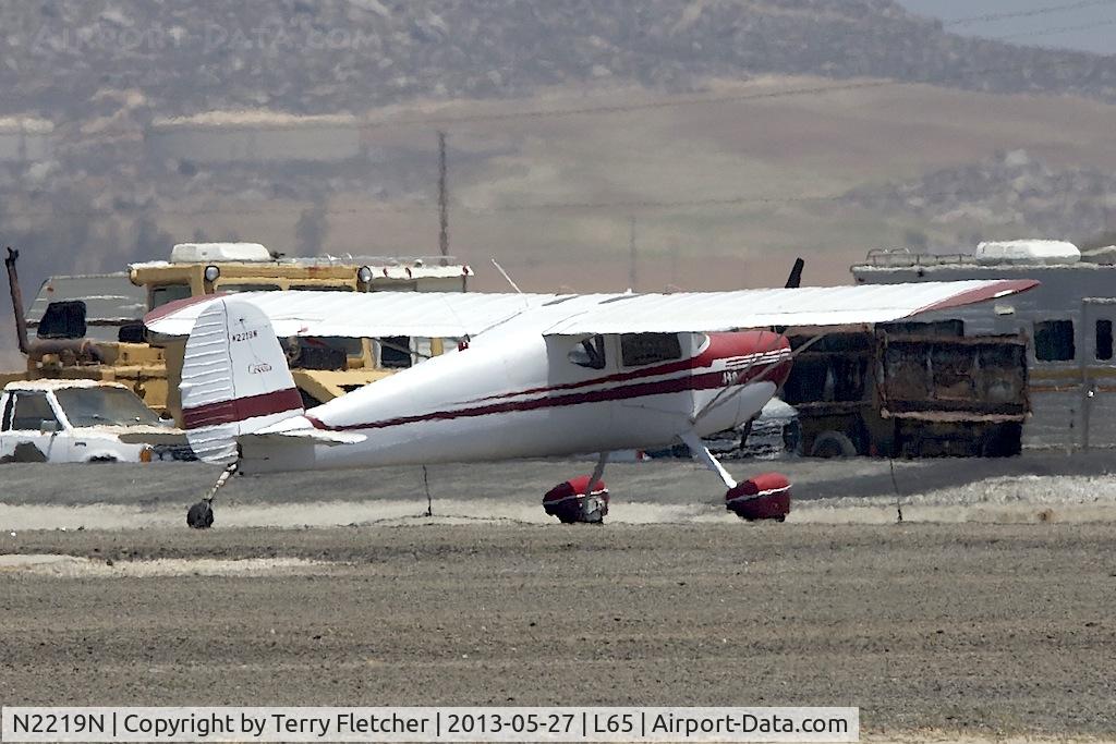 N2219N, 1947 Cessna 140 C/N 12455, Photographed at Perris Valley Skydive , Perris , CA