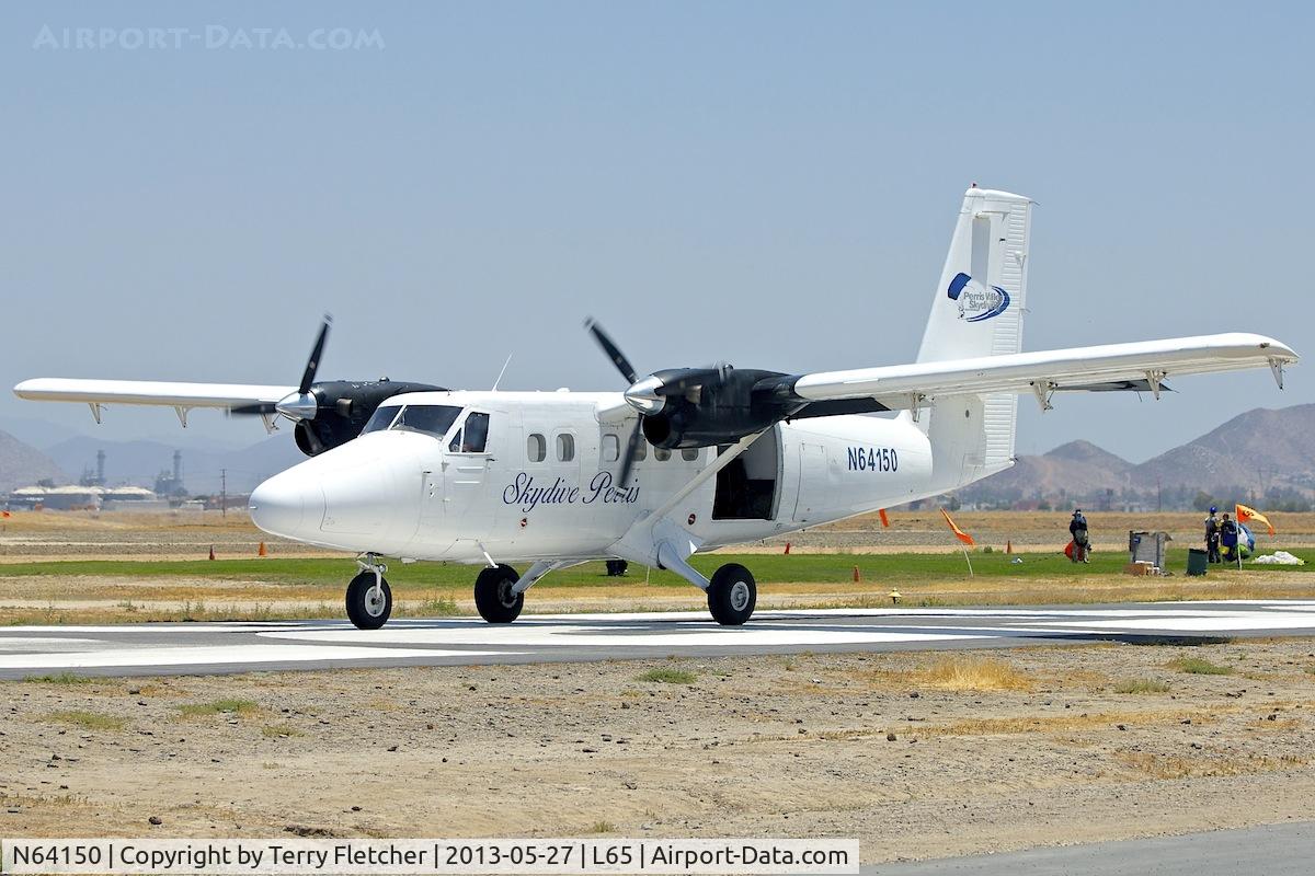 N64150, 1968 De Havilland Canada DHC-6-200 Twin Otter C/N 150, Photographed at Perris Valley Skydive , Perris , CA