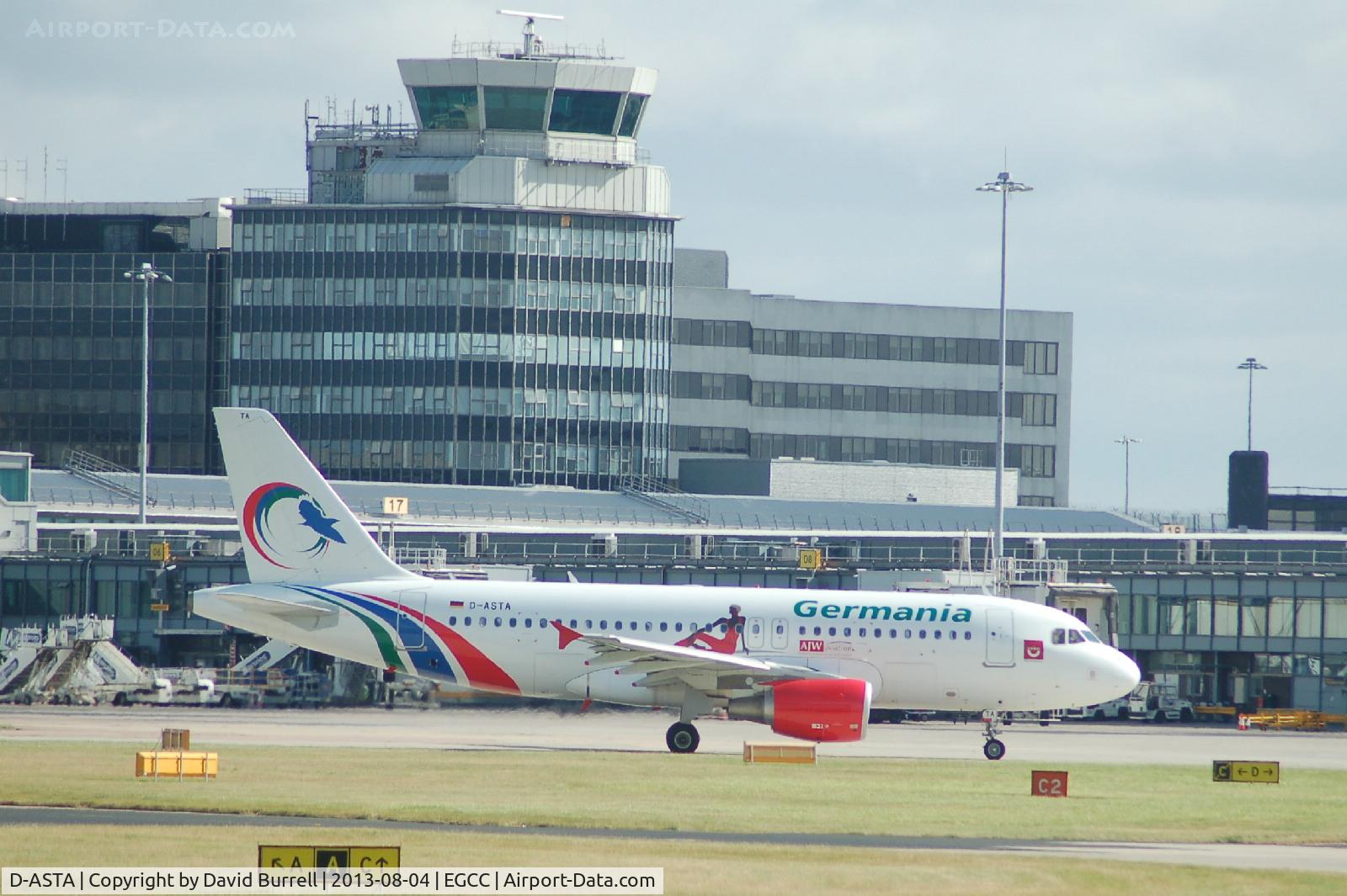 D-ASTA, 2011 Airbus A319-112 C/N 4663, Germania Airbus A319-112 Taxiing at Manchester Airport.