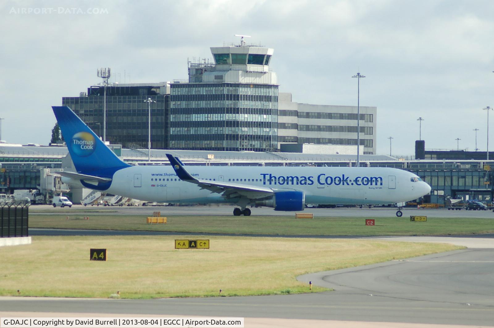 G-DAJC, 1994 Boeing 767-31K C/N 27206, Thomas Cook.com Boeing 767-31K Taxiing at Manchester Airport.