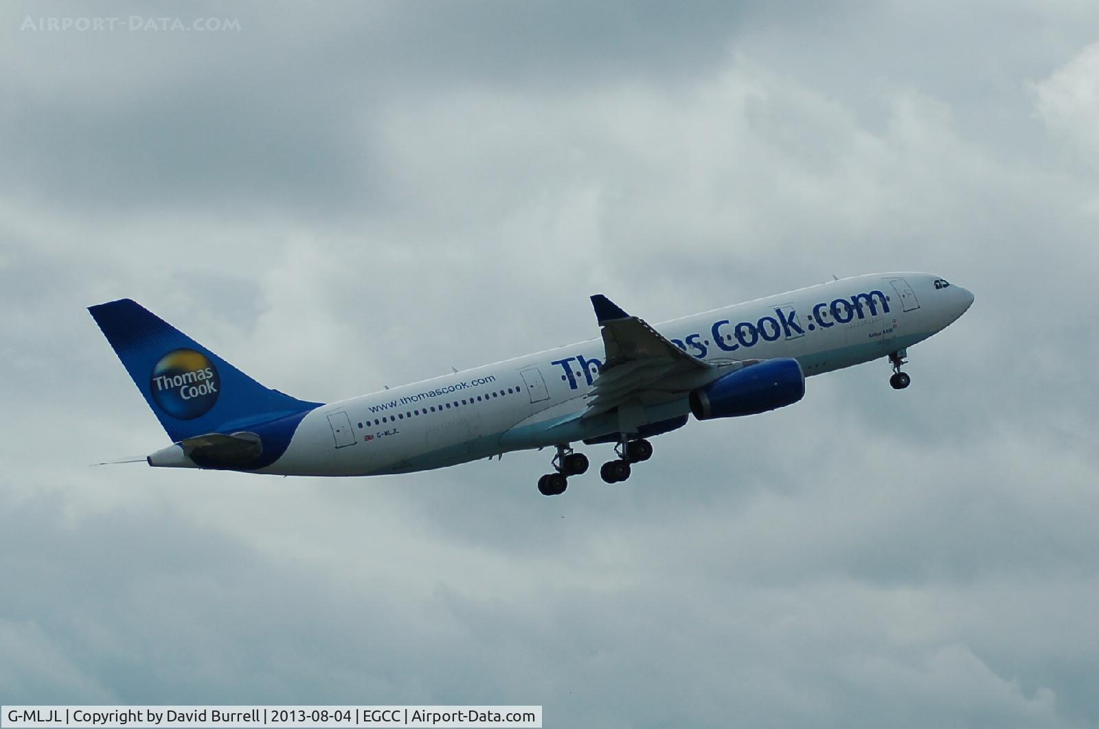 G-MLJL, 1999 Airbus A330-243 C/N 254, Thomas Cook.com Airbus A330-243 Taking off from Manchester Airport.