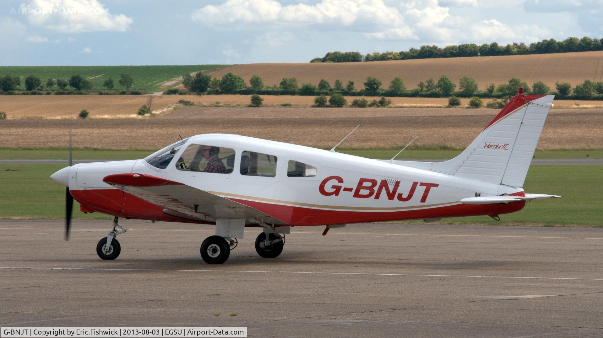 G-BNJT, 1981 Piper PA-28-161 Cherokee Warrior II C/N 28-8116184, 1. G-BNJT preparing to depart Duxford Airfield.