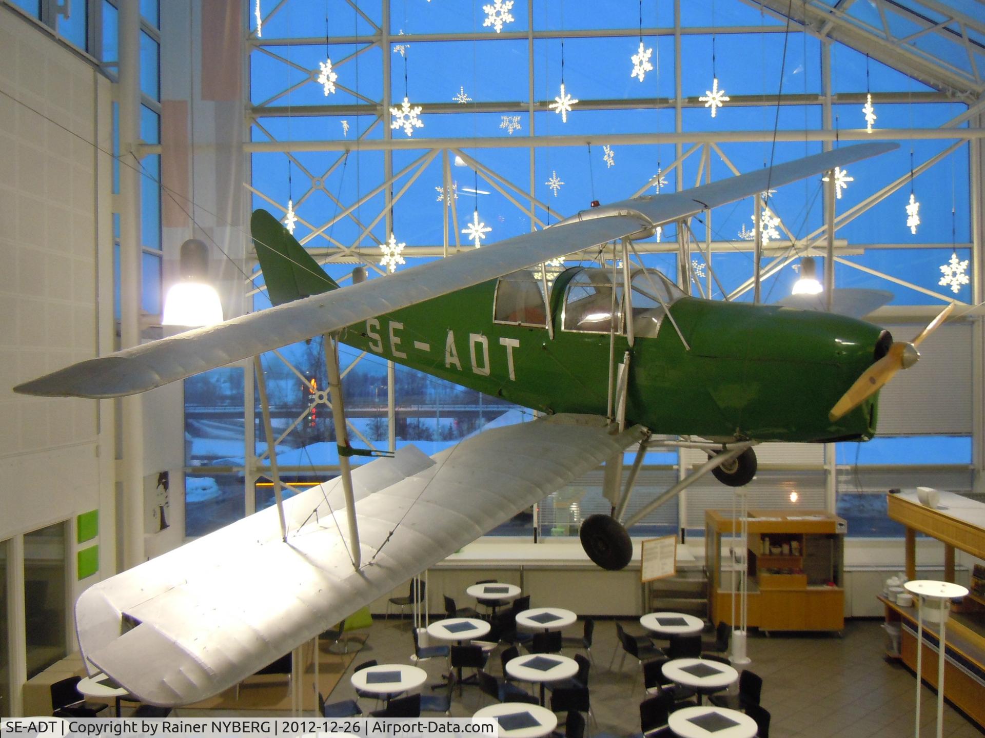 SE-ADT, 1929 Avro 594 Avian IV C/N 318, Avro 594 Avian Mk. IV. SE-ADT Ex. G-AAHD, cn 318, built 1929, sold to Sweden in 1933 for use as a float plane in the summer time. Major overhaul in 1943 where it was fitted with a closed canopy. Preserved at the Eurostop shopping center, near Arlanda.