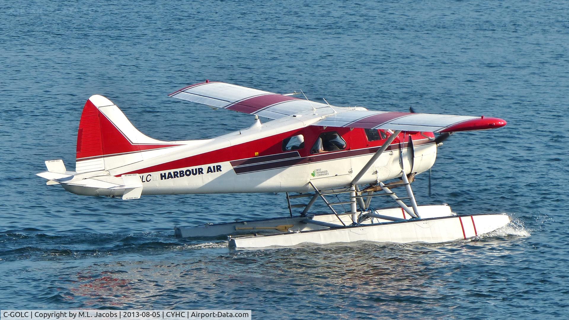 C-GOLC, 1953 De Havilland Canada DHC-2 Beaver Mk.1 C/N 1392, Harbour Air #221 taxiing for takeoff in Coal Harbour.