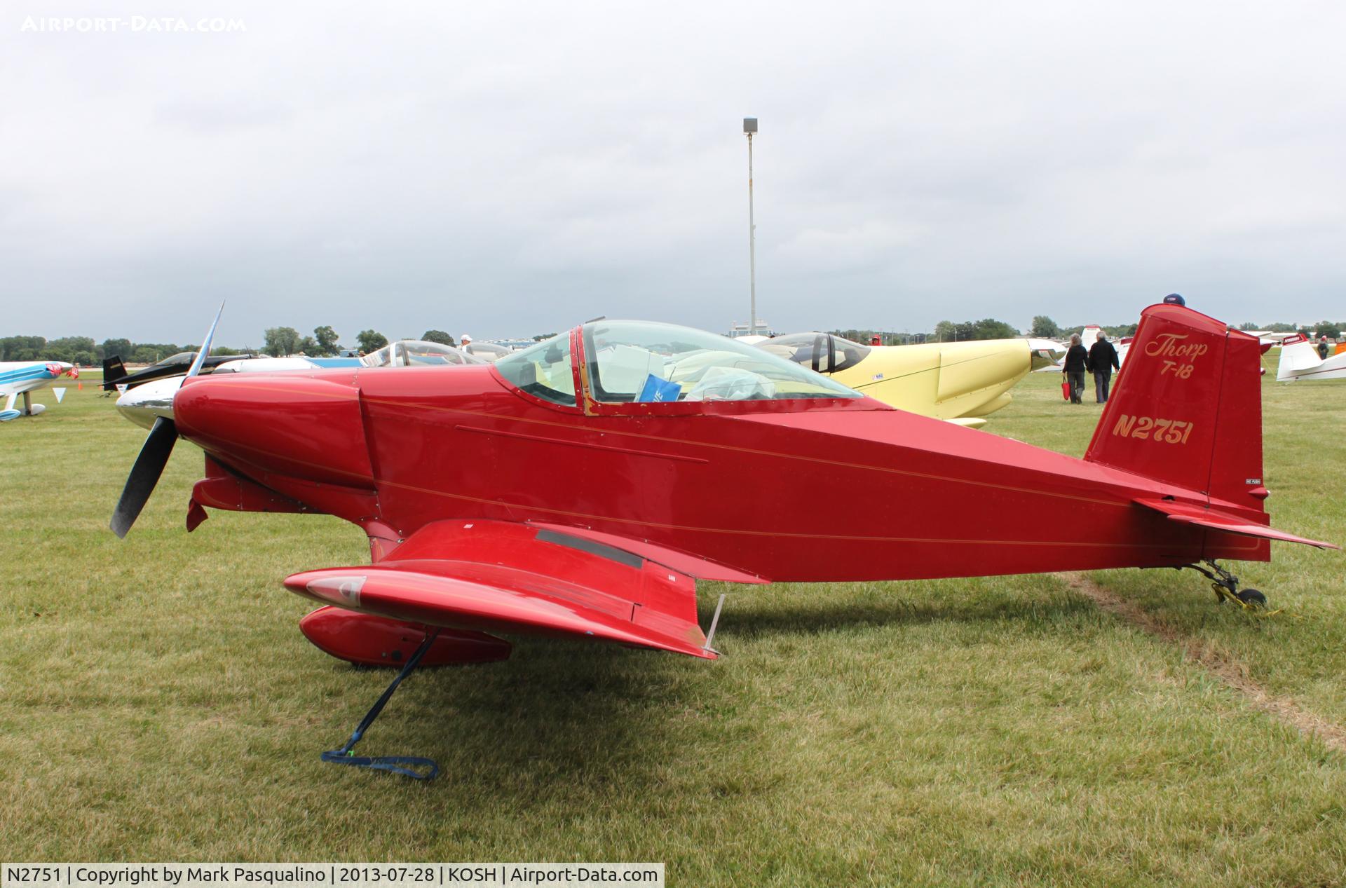 N2751, 1976 Thorp T-18 Tiger C/N 300, Thorp T-18