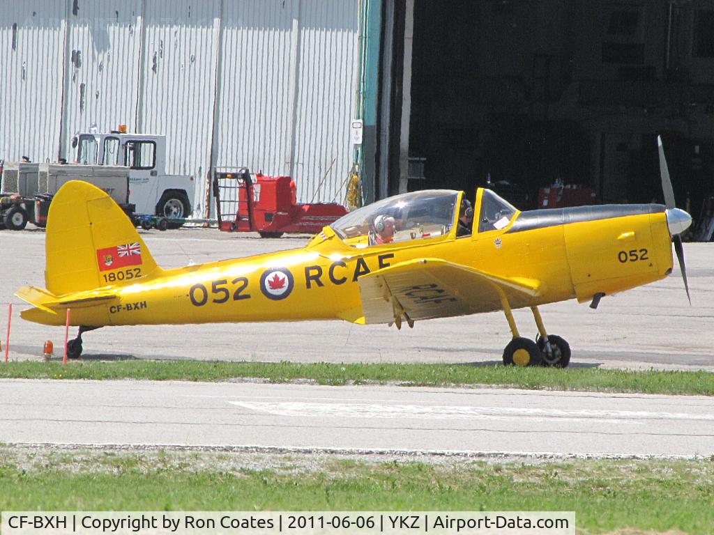CF-BXH, 1956 De Havilland Canada DHC-1B-2-S5 Chipmunk Mk2 C/N 228, This 1956 Chipmunk sits on a ramp at YKZ doing an engine run up