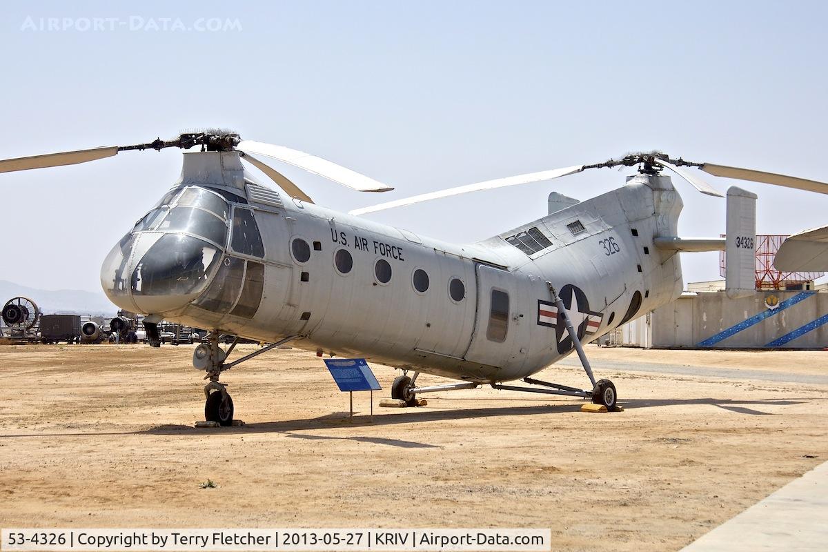 53-4326, 1953 Piasecki H-21B Workhorse C/N B.76, At the March Field Air Museum , Riverside , California