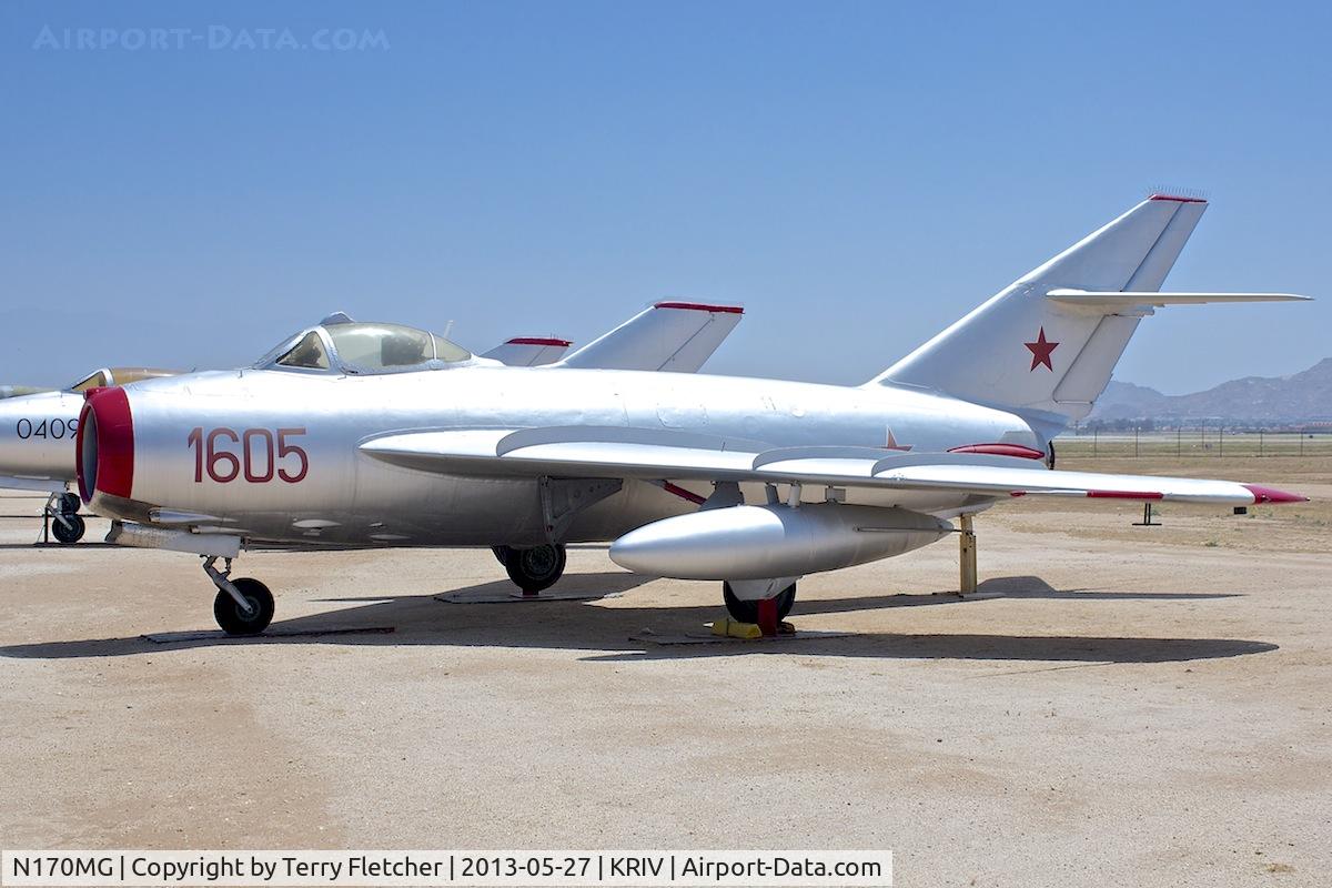 N170MG, PZL-Mielec Lim-5 (MiG-17F) C/N 1C1605, At March Field Air Museum , Riverside , California