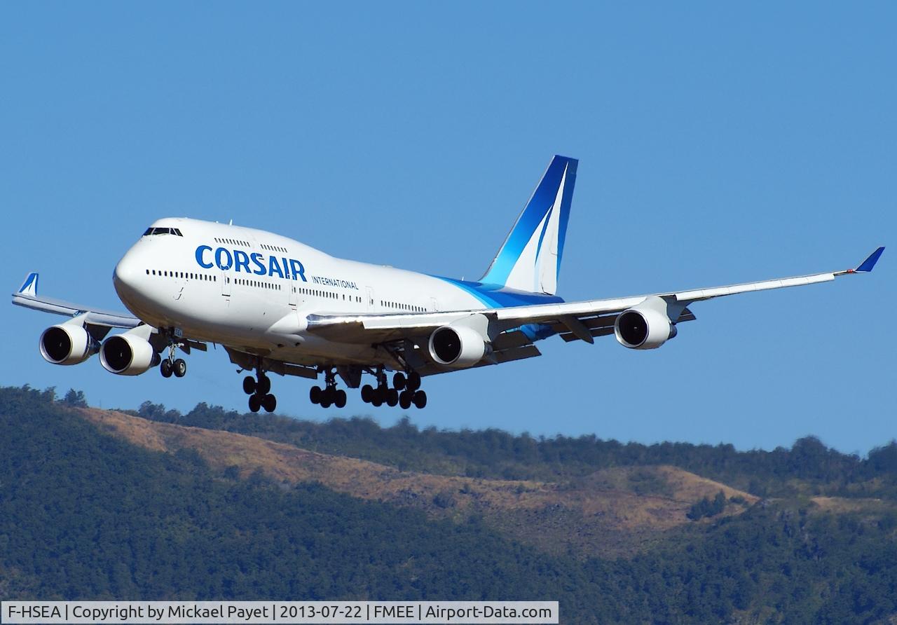 F-HSEA, 1992 Boeing 747-422 C/N 26877, Final for runway 12