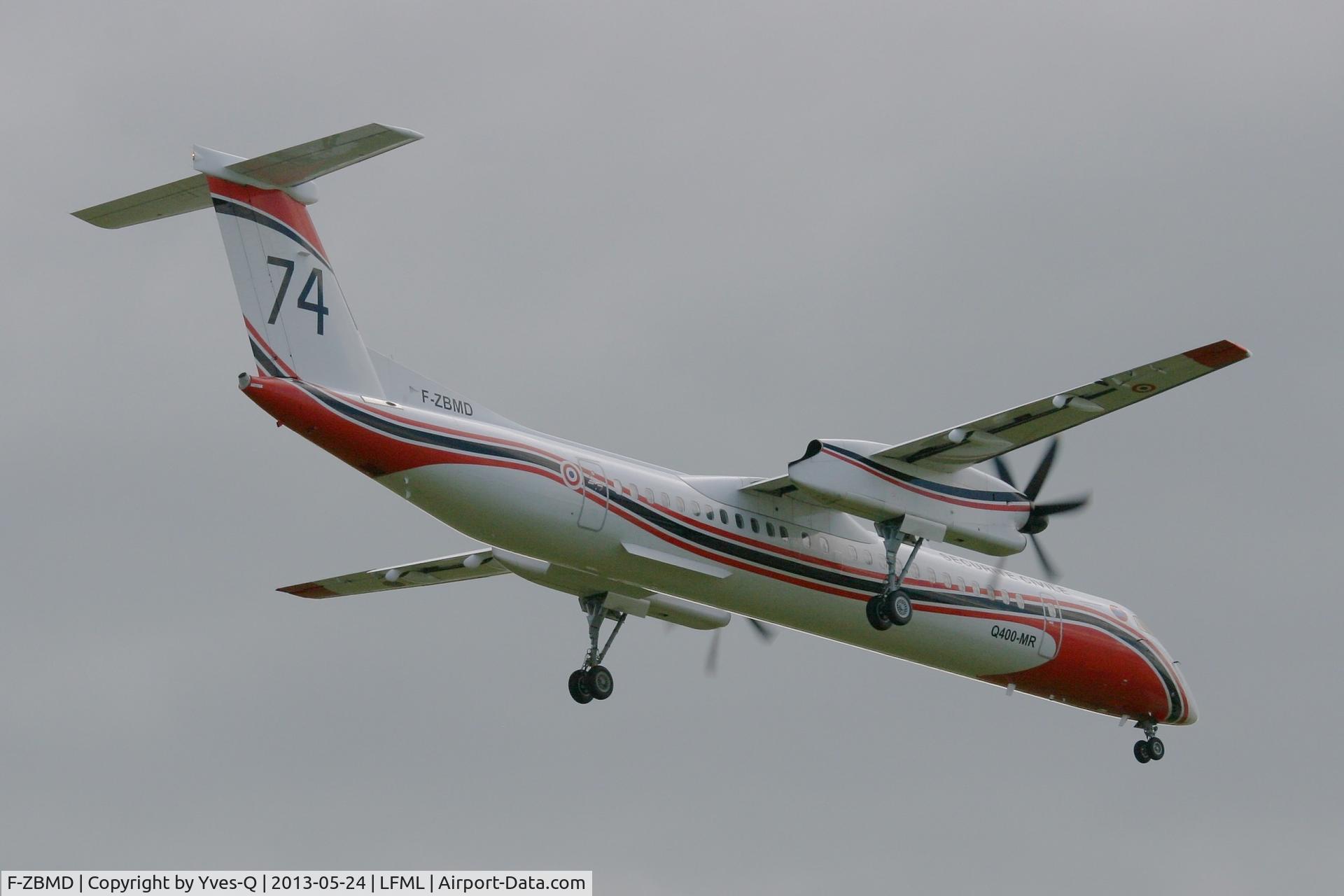 F-ZBMD, 2001 De Havilland Canada DHC-8-402Q-MR Dash 8 C/N 4043, De Havilland Canada DHC-8-402Q(MR), Short approach rwy 31L, Marseille-Marignane Airport (LFML-MRS)