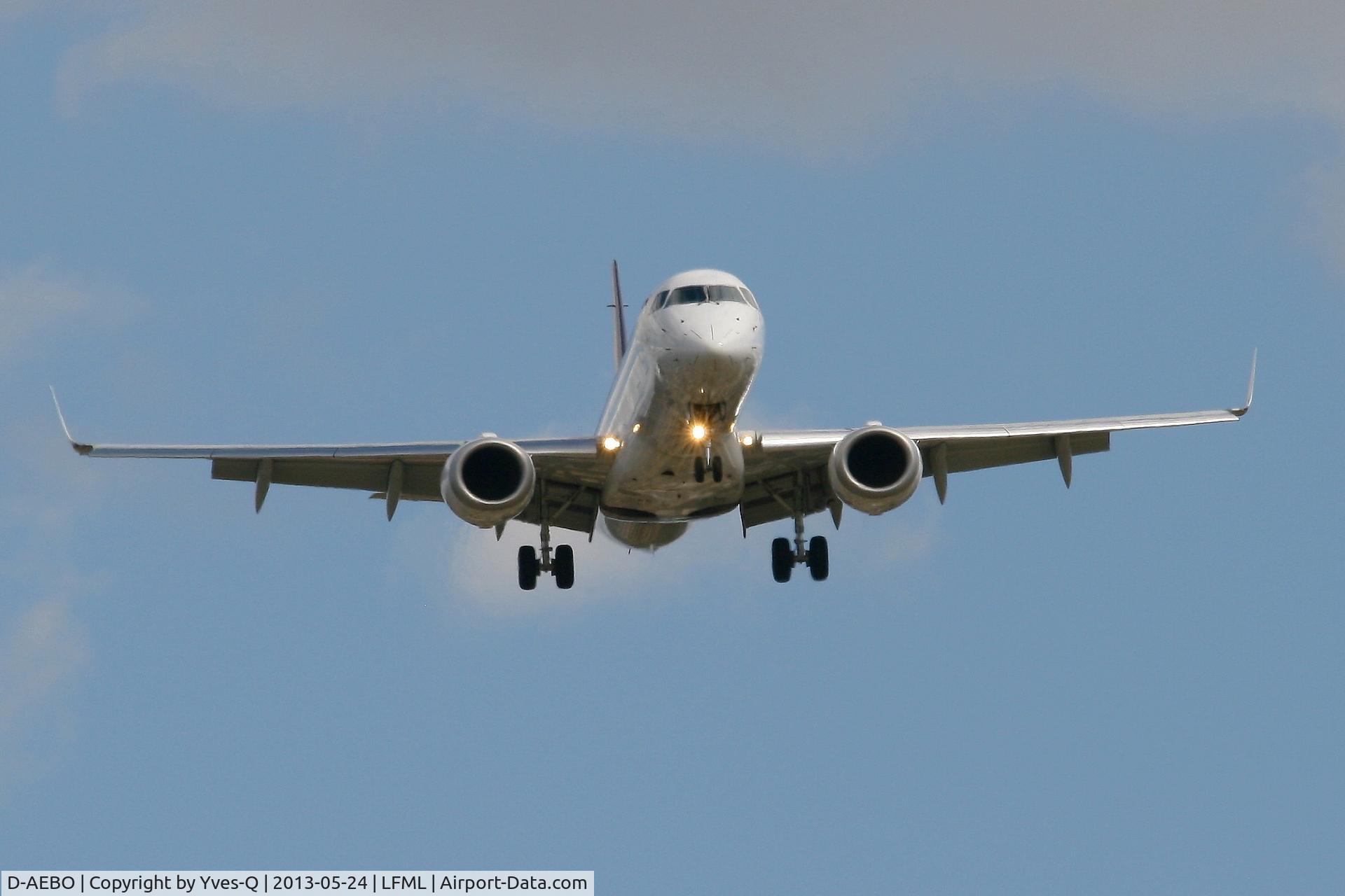 D-AEBO, 2012 Embraer 195LR (ERJ-190-200LR) C/N 19000542, Embraer ERJ-190-200LR 195LR, Short approach rwy 31L, Marseille-Marignane Airport (LFML-MRS)