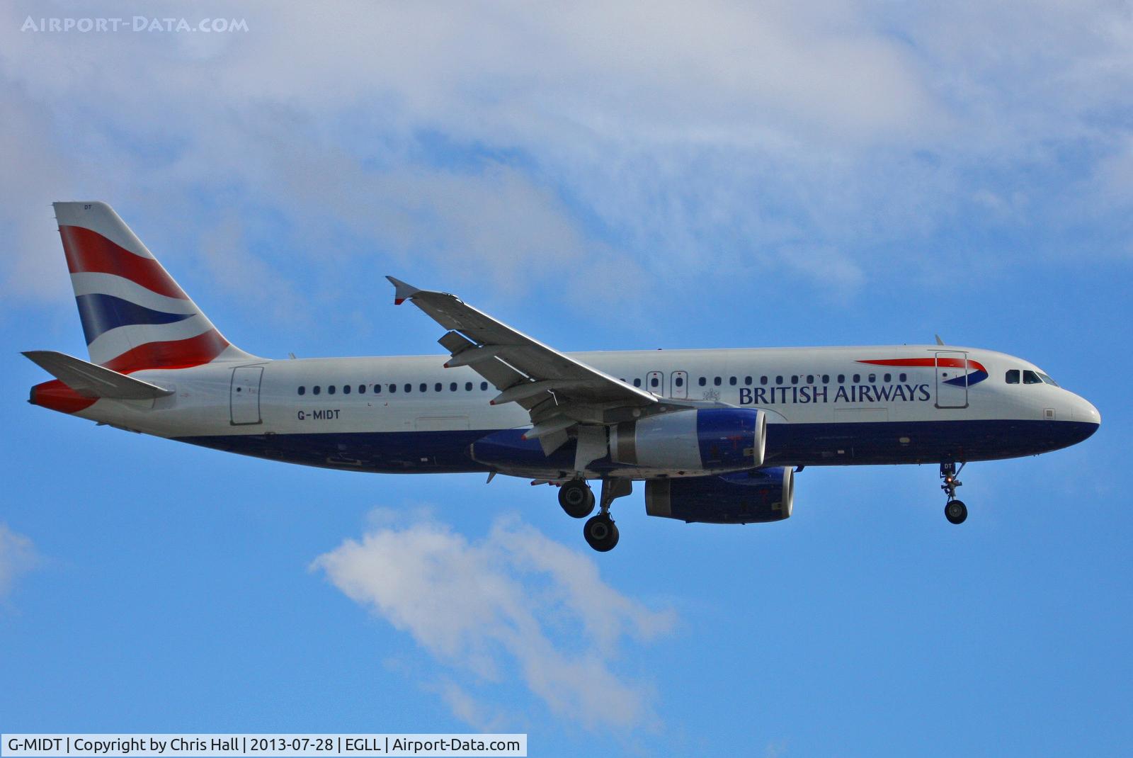 G-MIDT, 2001 Airbus A320-232 C/N 1418, British Airways