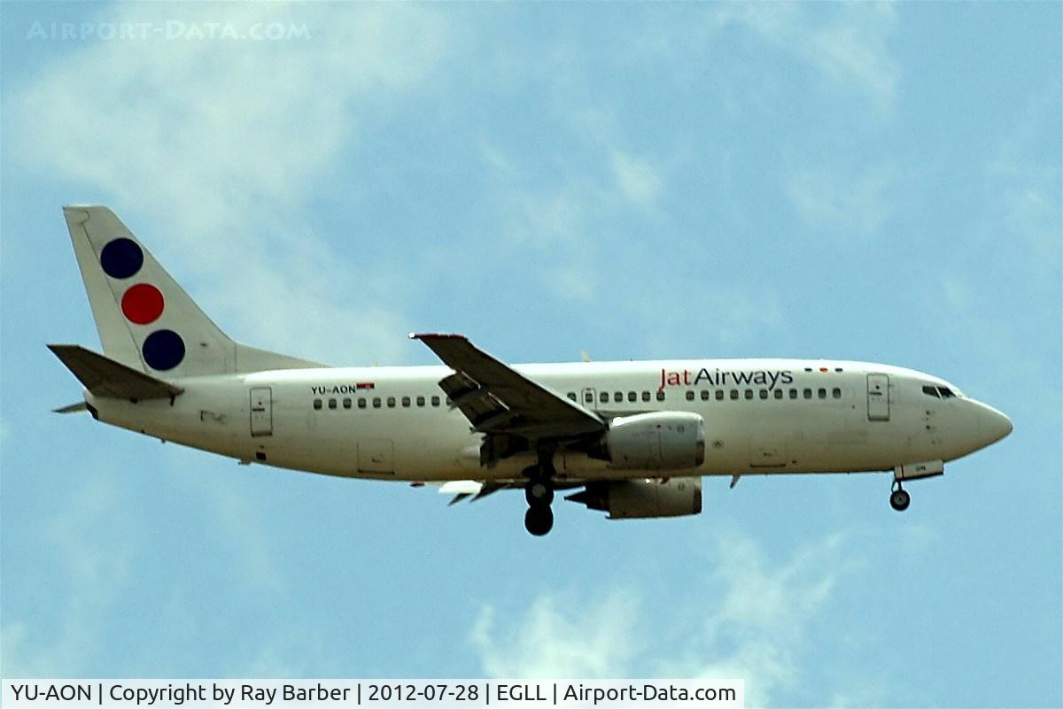 YU-AON, 1987 Boeing 737-3Q4 C/N 24208/1490, Boeing 737-3Q4 [24208] (JAT Airways) Home~G 28/07/2012. On approach 27L.
