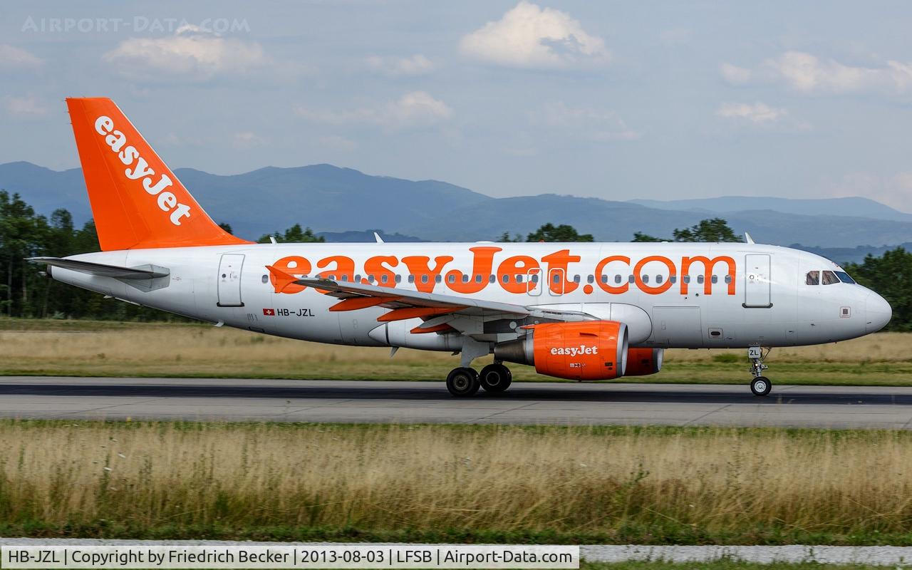 HB-JZL, 2004 Airbus A319-111 C/N 2353, departure from Basel
