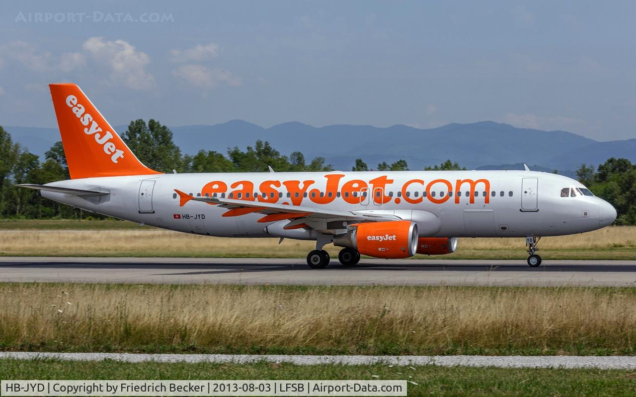HB-JYD, 2011 Airbus A320-214 C/N 4646, departure from Basel