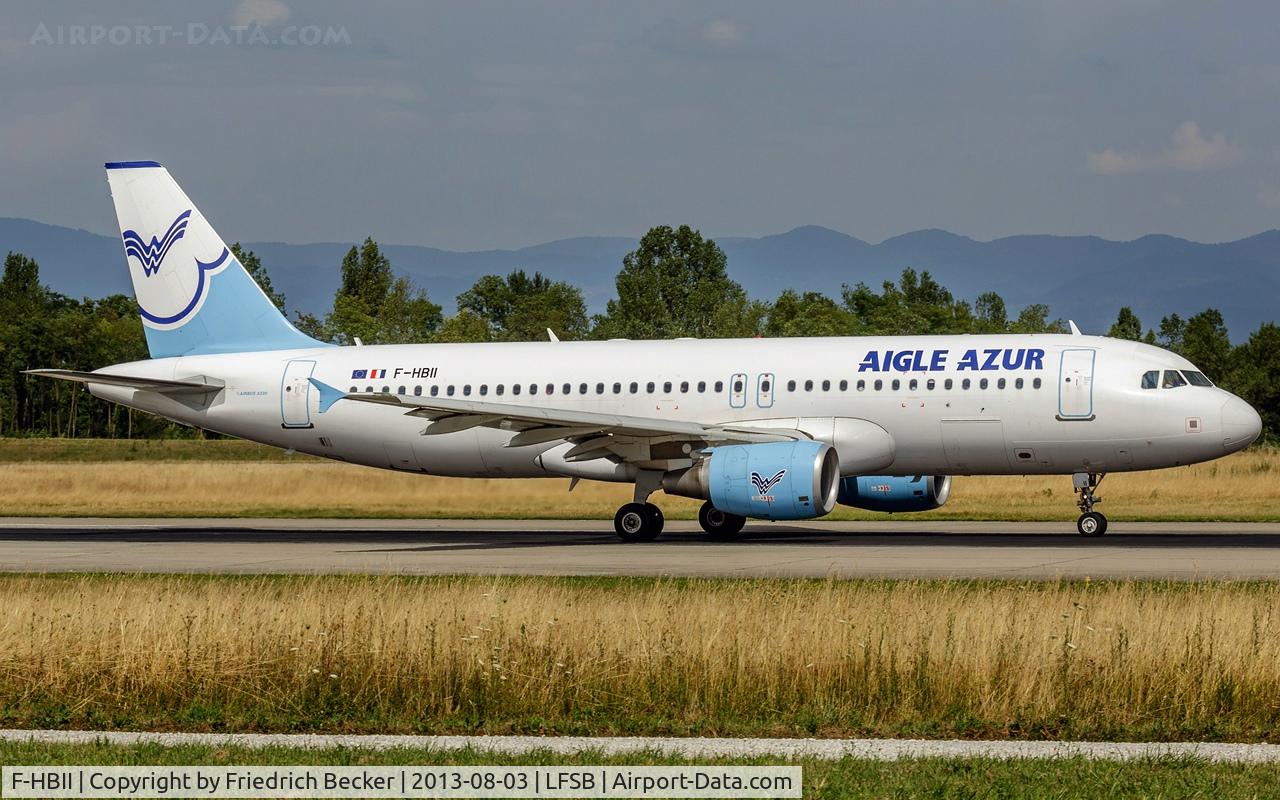 F-HBII, 2009 Airbus A320-214 C/N 3852, departure from Basel