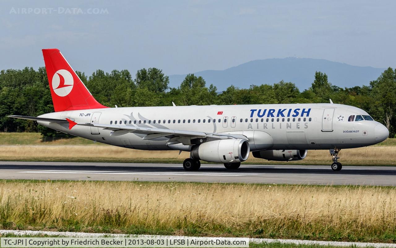 TC-JPI, 2007 Airbus A320-232 C/N 3208, departure from Basel