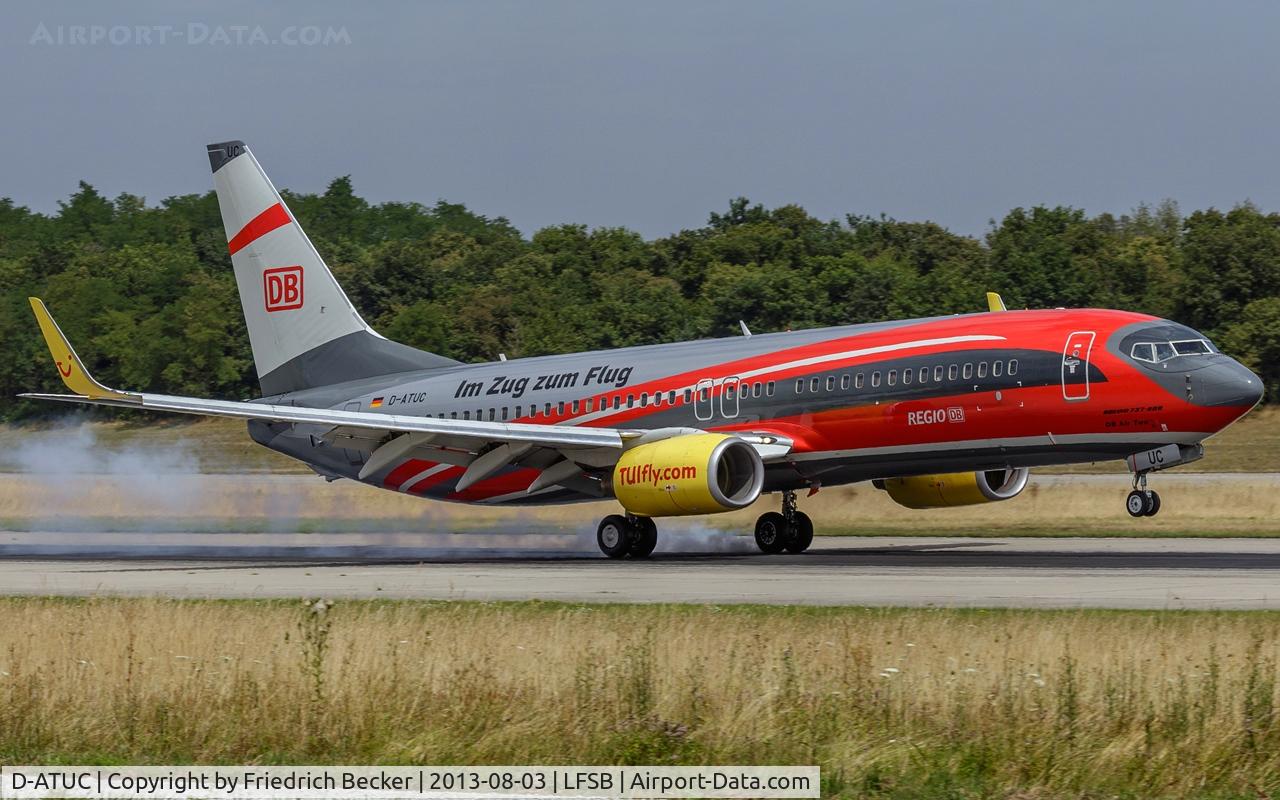 D-ATUC, 2006 Boeing 737-8K5 C/N 34684, touchdown at Basel