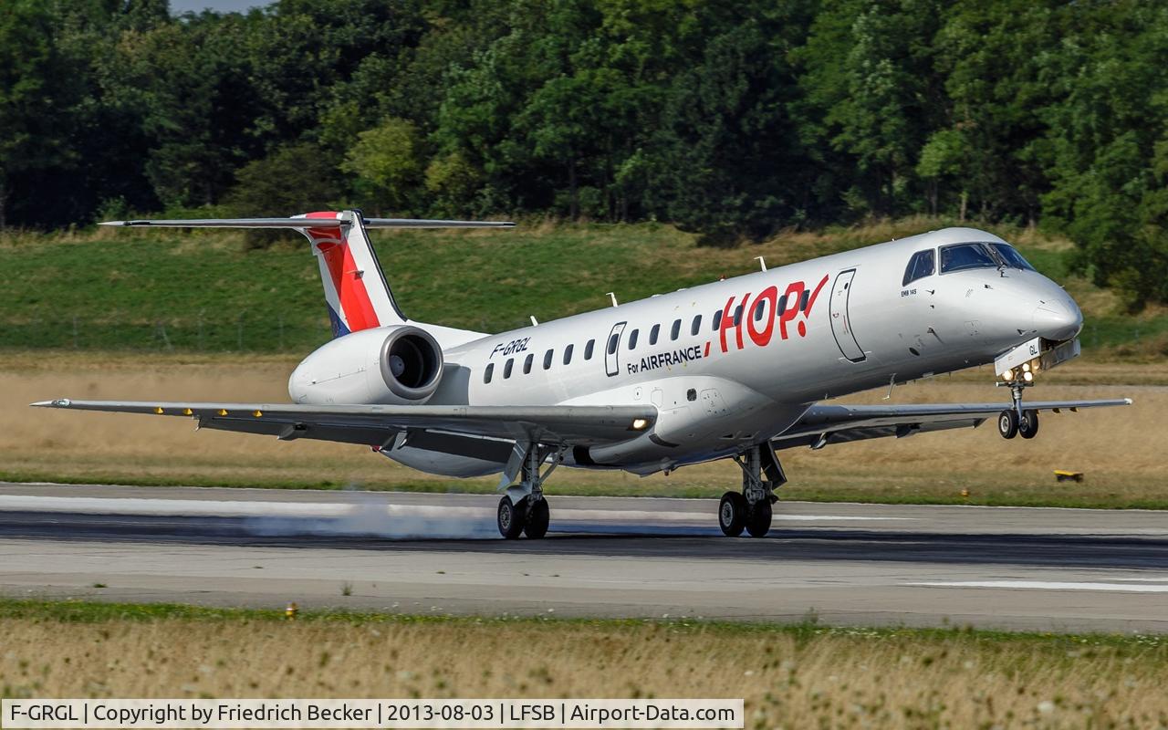 F-GRGL, 2001 Embraer EMB-145EU (ERJ-145EU) C/N 145375, touchdown at Basel