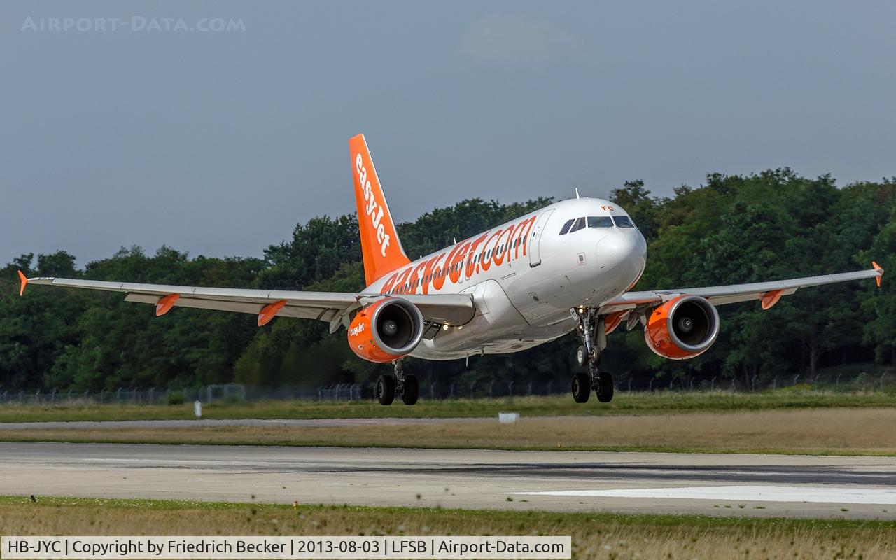 HB-JYC, 2011 Airbus A319-111 C/N 4785, moments prior touchdown at Basel