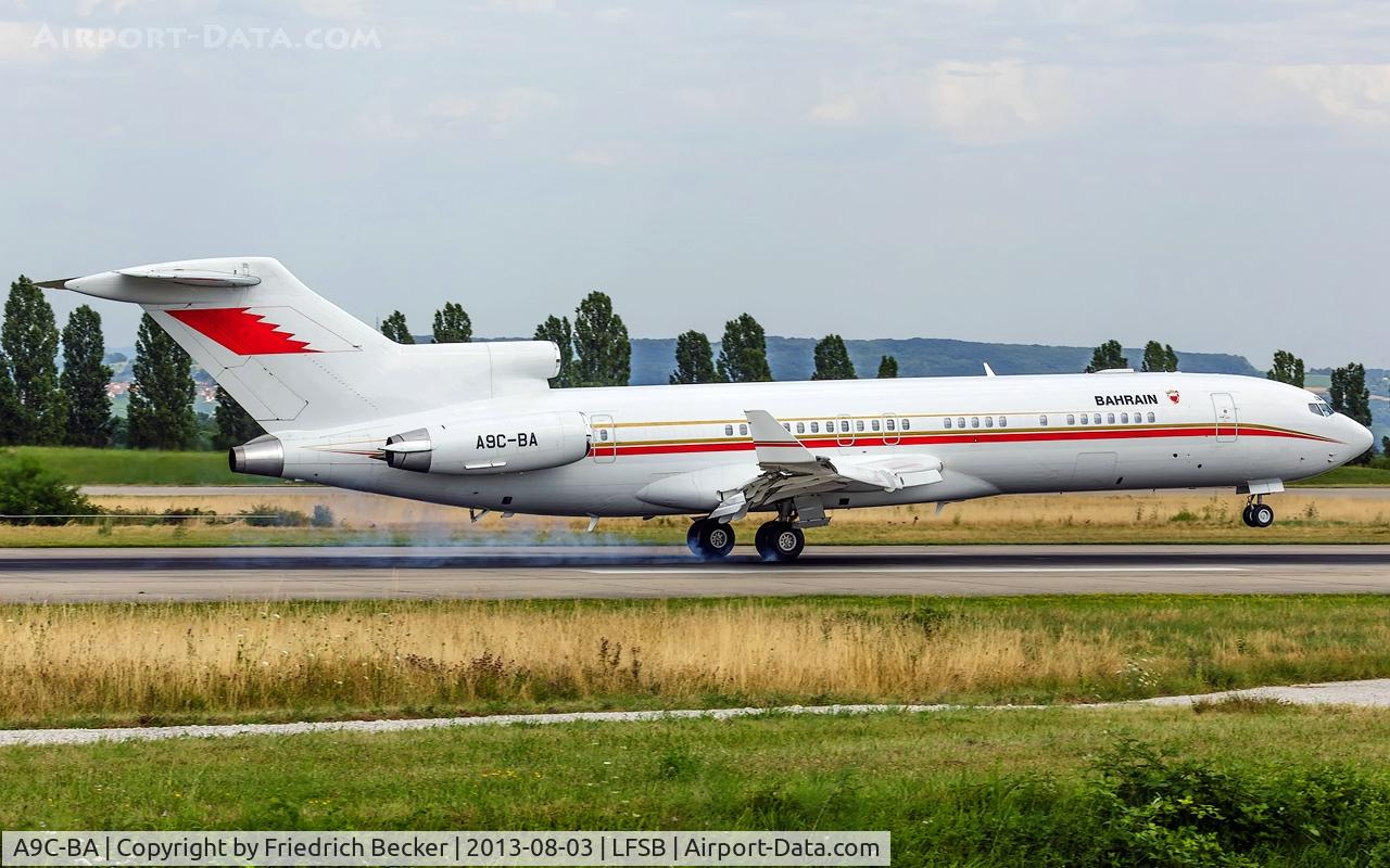 A9C-BA, 1980 Boeing 727-2M7 C/N 21824, decelerating after touchdown