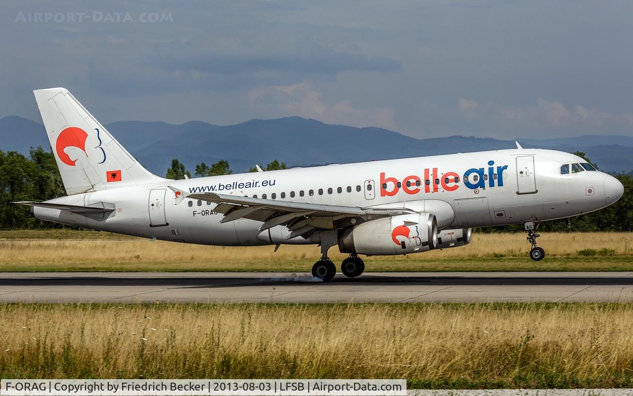 F-ORAG, 1999 Airbus A319-132 C/N 1098, touchdown at Basel