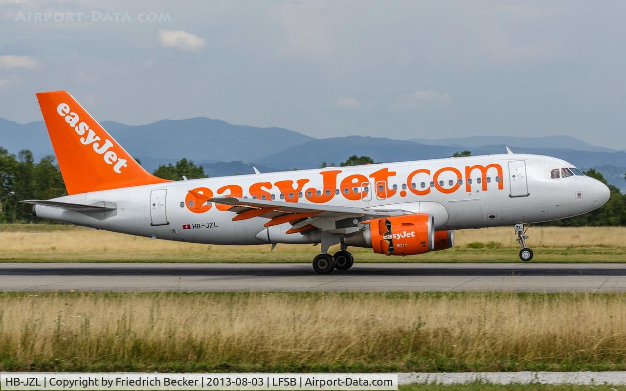 HB-JZL, 2004 Airbus A319-111 C/N 2353, decelerating after touchdown