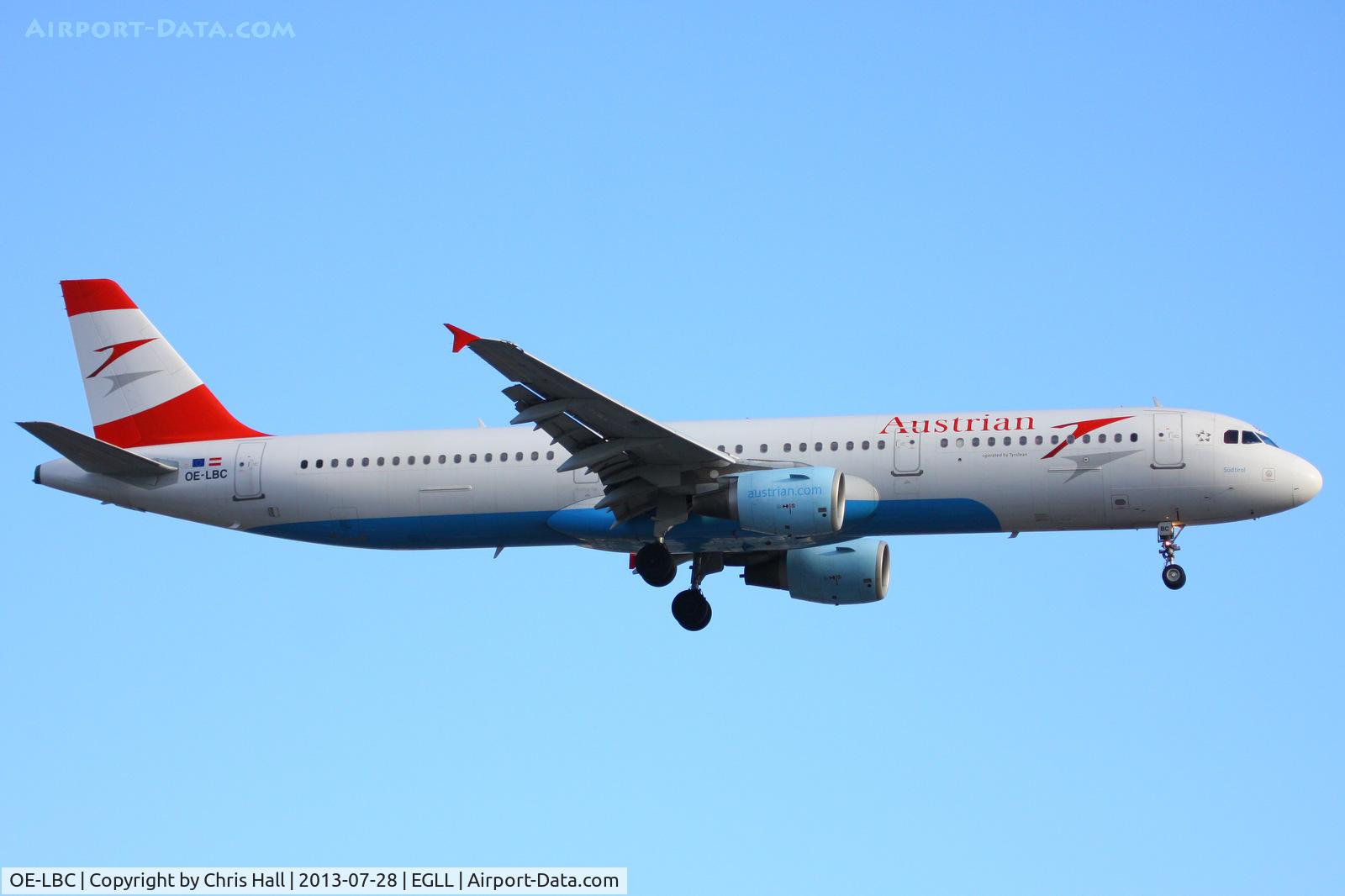 OE-LBC, 1996 Airbus A321-111 C/N 581, Austrian Airlines